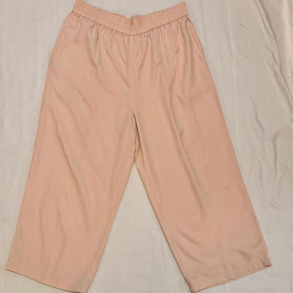 Vtg Saks Fifth Avenue 100% silk pull on high waist pocket sz 1X pink pants READ!